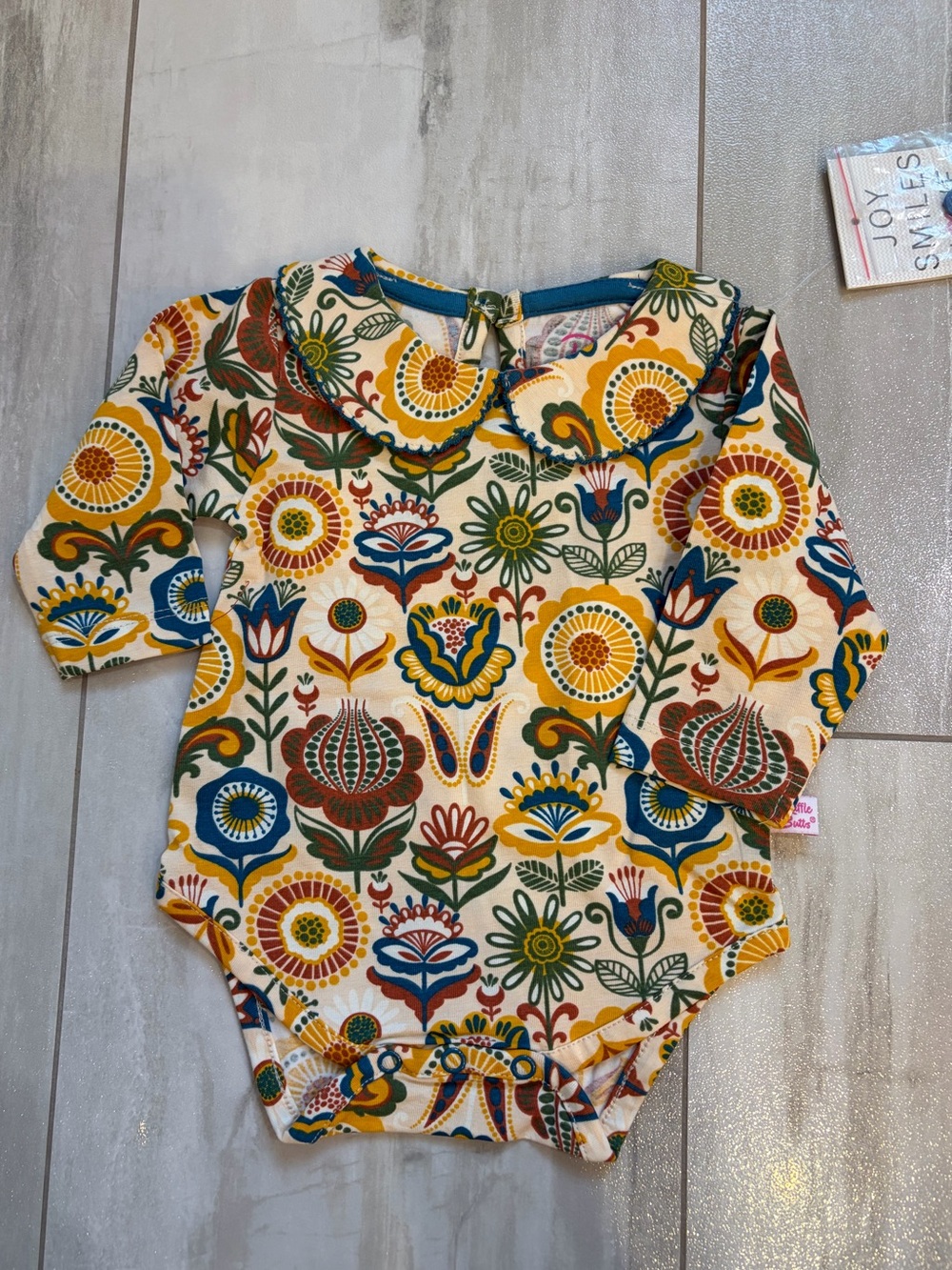 NWT RuffleButts Fall Floral Paisley Harvest Peter Pan Bodysuit Girls 0-3